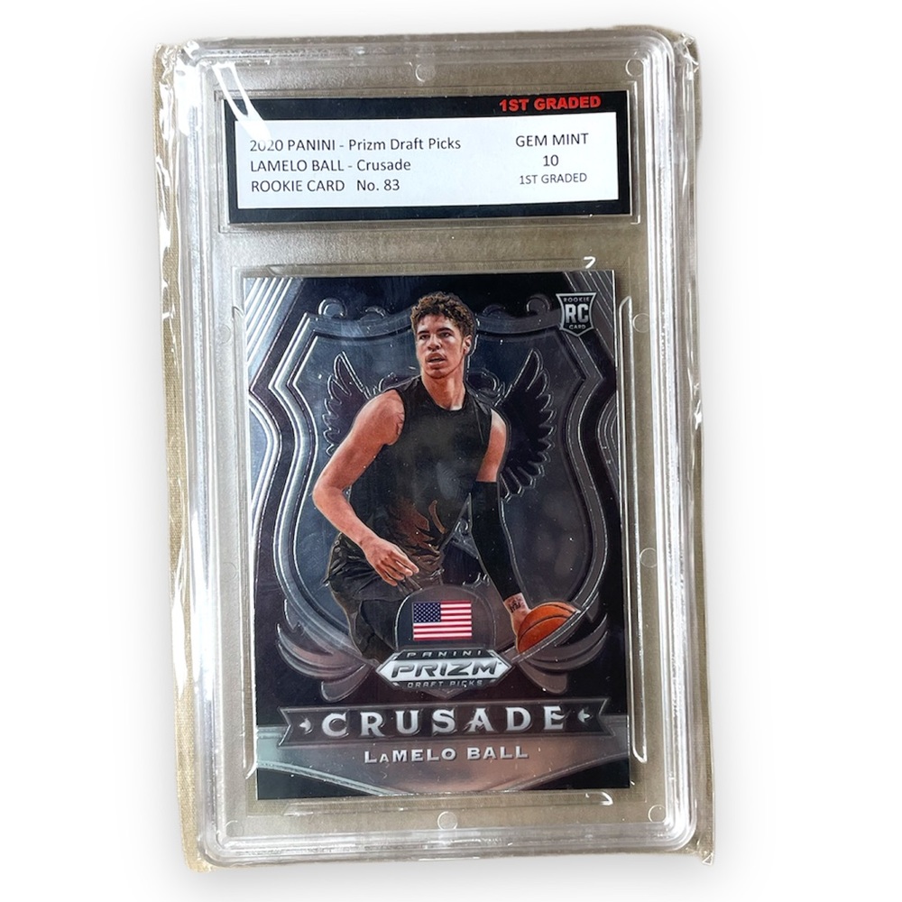 2020 PANINI PRIZM DRAFT PICK #83 LaMelo Ball CRUSADE ROOKIE CARD 10 GEM MINT